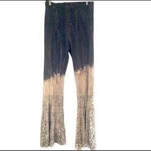 T-party tie dye and lace leggings L NWOT